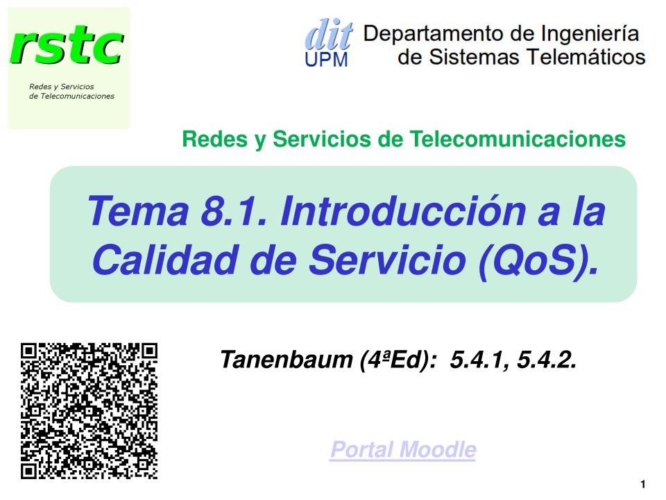 Imágen de pdf Tema 8.1. Introducción a la Calidad de Servicio (QoS)